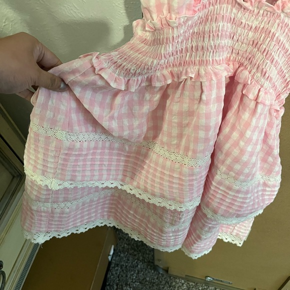 Day + Moon Pink Gingham Halter Mini Dress - Picture 5 of 9